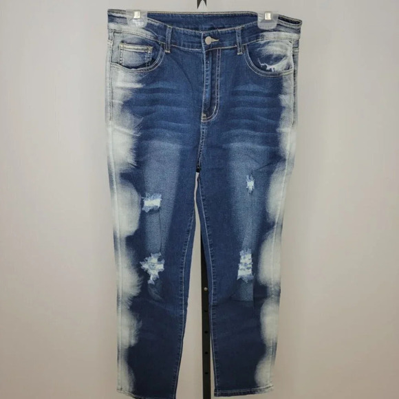 SHEIN Men's Contrast Distressed Jeans - Picture 2 of 7